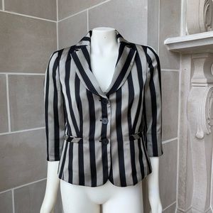 Les Copains Metallic Stripe Tuxedo Blazer